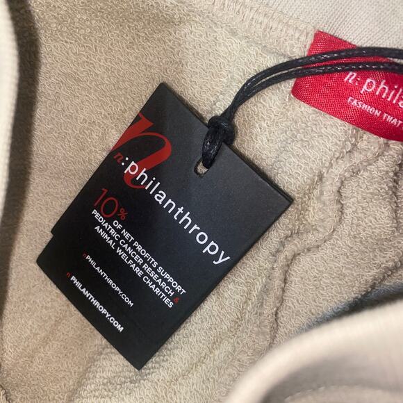 NWT n:Philanthropy Coco Beige Distressed Sweat Shorts Women's Size Small - Picture 8 of 9